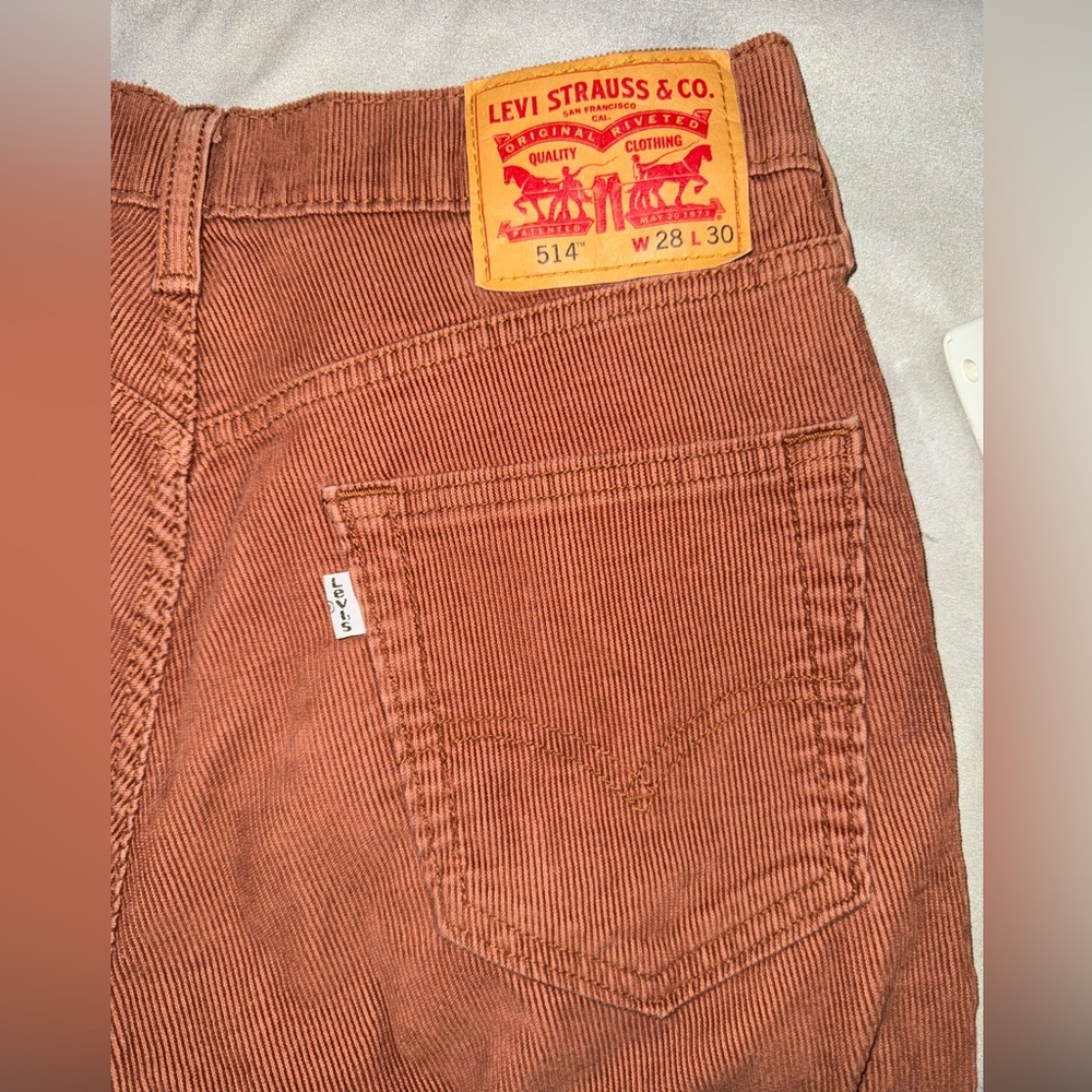 Levi’s 514 Corduroy Pants – Rust Brown Straight Fit W28 L30 -very good condition